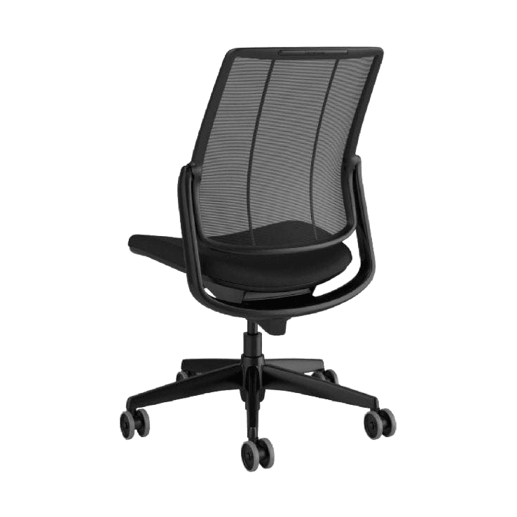 Humanscale Diffrient Smart task chair rear three-quarter with arms