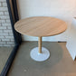 Elements Valve Round Table, white base, oak top, 900mm