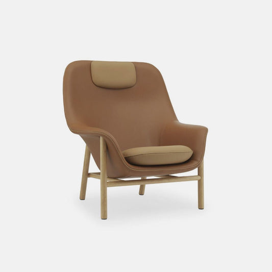 Drape lounge chair - High back Oak